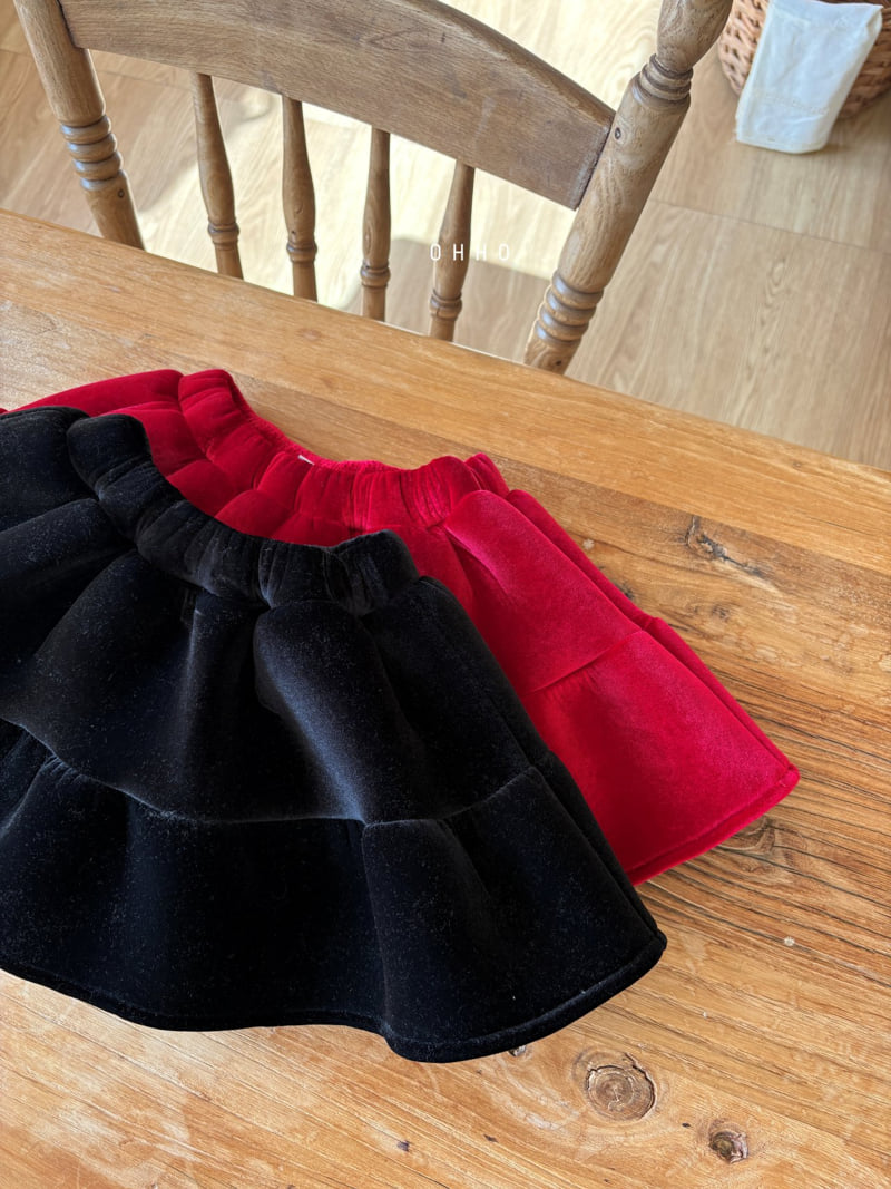 Ohho - Korean Children Fashion - #kidzfashiontrend - Merry Velvet Shirring Skirt - 4