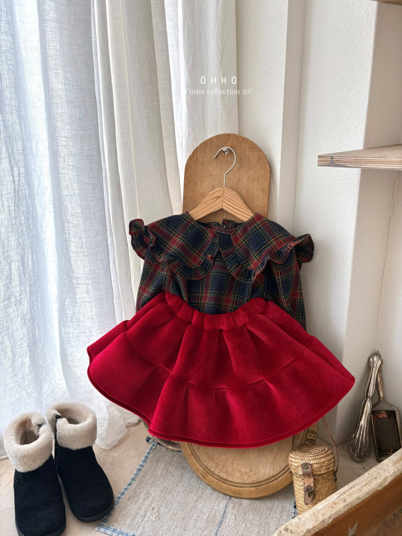 Ohho - Korean Children Fashion - #Kfashion4kids - Tartan Check Collar Blouse - 11