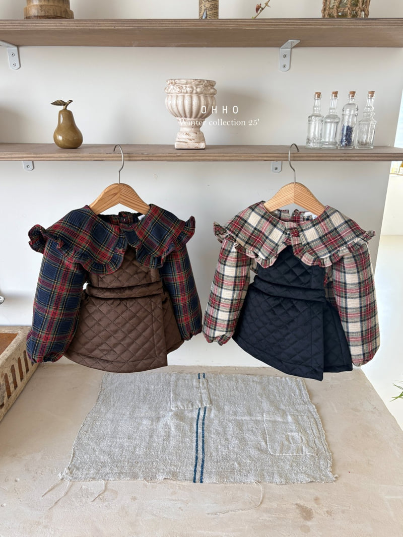 Ohho - Korean Children Fashion - #childofig - Tartan Check Collar Blouse - 3