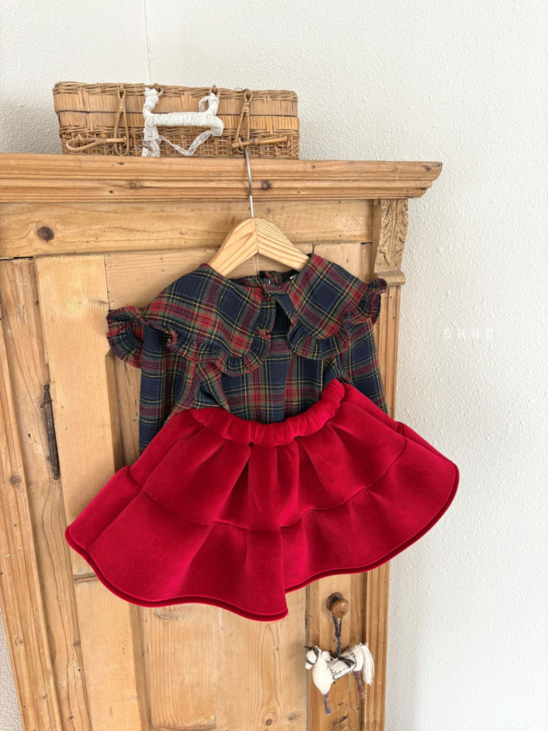 Ohho - Korean Children Fashion - #designkidswear - Merry Velvet Shirring Skirt - 12