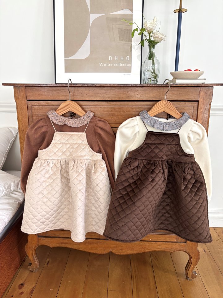 Ohho - Korean Children Fashion - #fashionkids - Velvet Cecile Strap One-piece