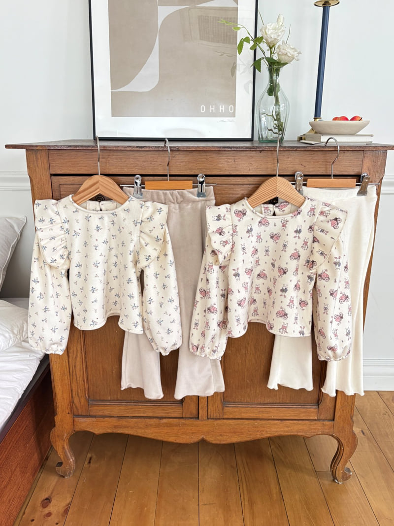 Ohho - Korean Children Fashion - #kidsshorts - Petit Velour Blouse - 12