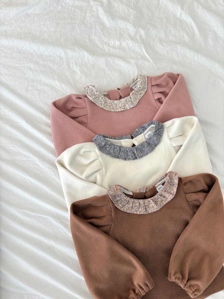 Ohho - Korean Children Fashion - #kidzfashiontrend - Floral Round Blouse