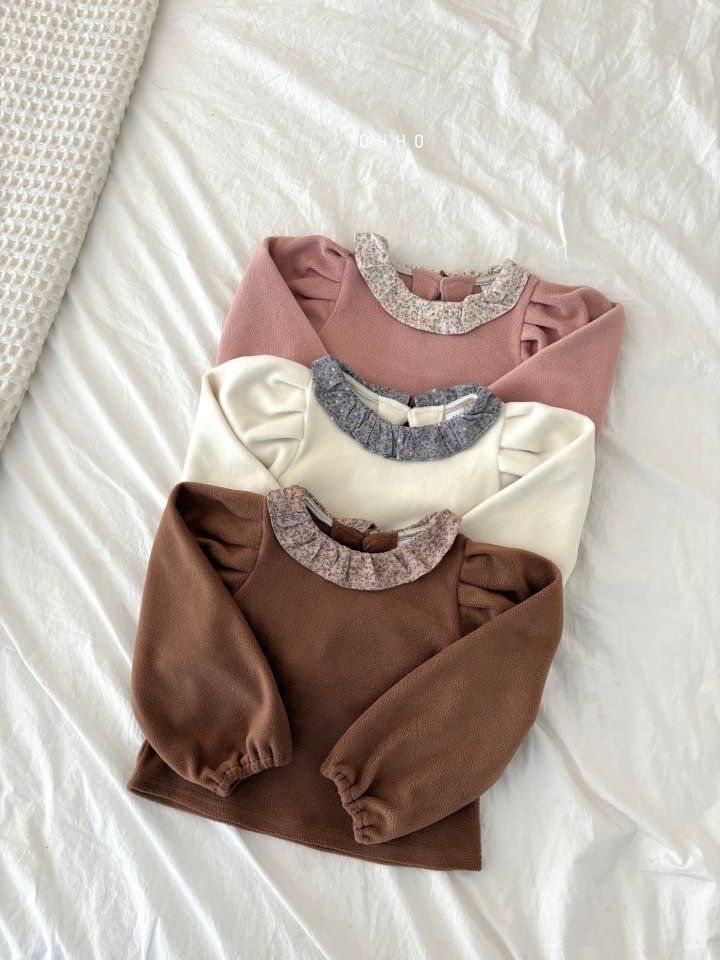 Ohho - Korean Children Fashion - #littlefashionista - Floral Round Blouse - 3