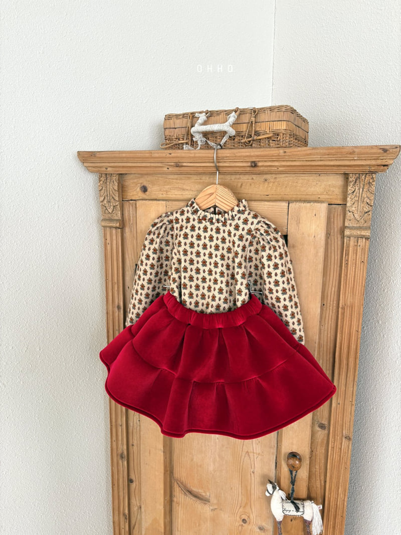 Ohho - Korean Children Fashion - #magicofchildhood - Merry Velvet Shirring Skirt - 6