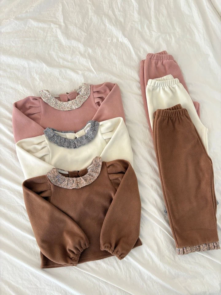 Ohho - Korean Children Fashion - #littlefashionista - Floral Round Blouse - 4