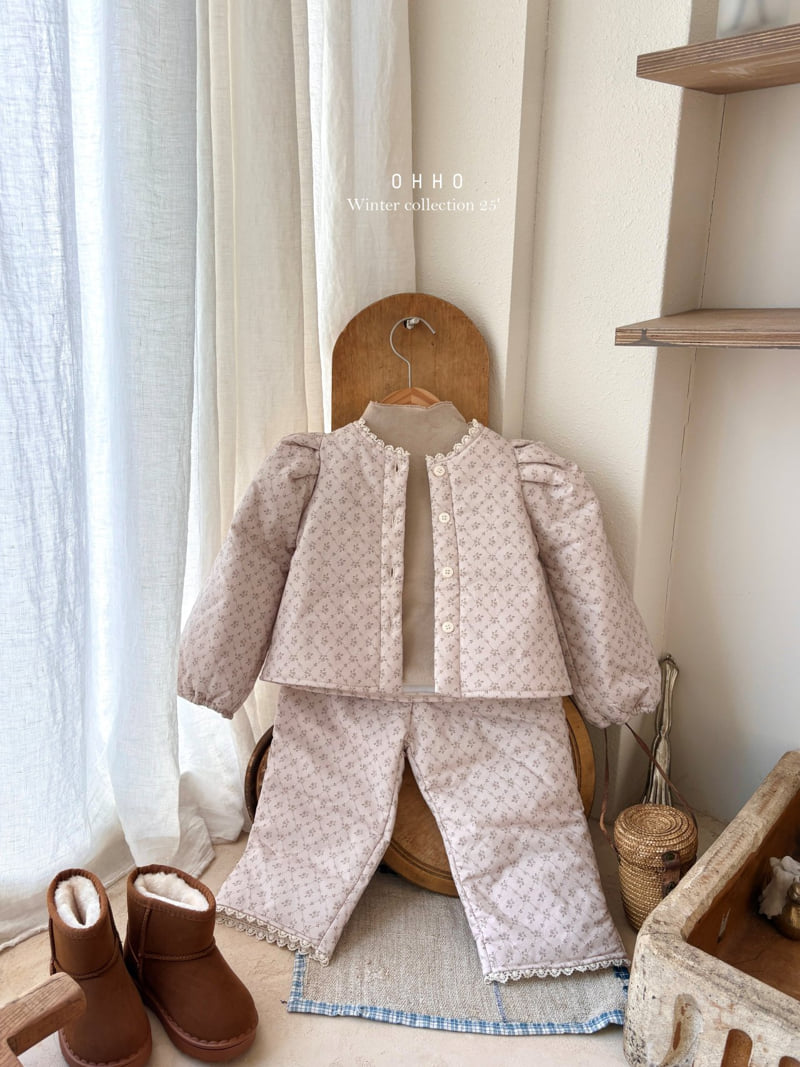 Ohho - Korean Children Fashion - #magicofchildhood - Rose Lace Padded Jacket - 5