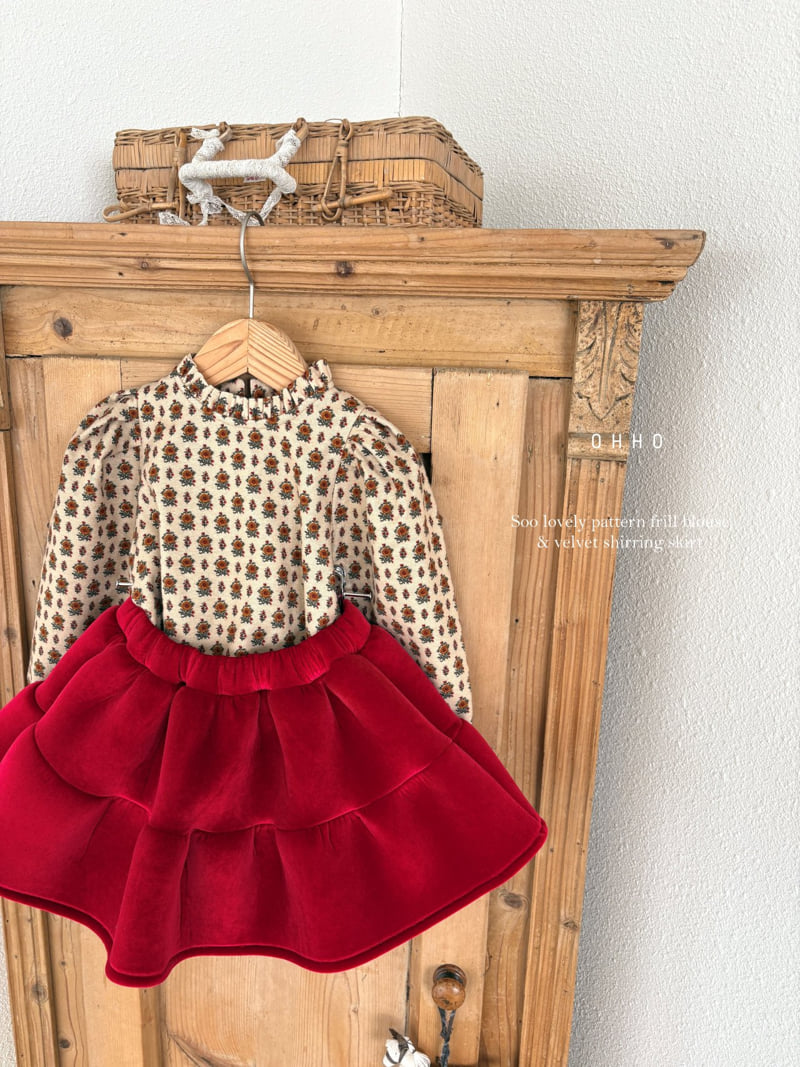 Ohho - Korean Children Fashion - #minifashionista - Merry Velvet Shirring Skirt - 7