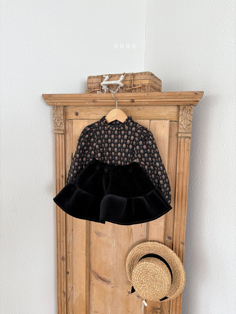 Ohho - Korean Children Fashion - #prettylittlegirls - Merry Velvet Shirring Skirt - 8