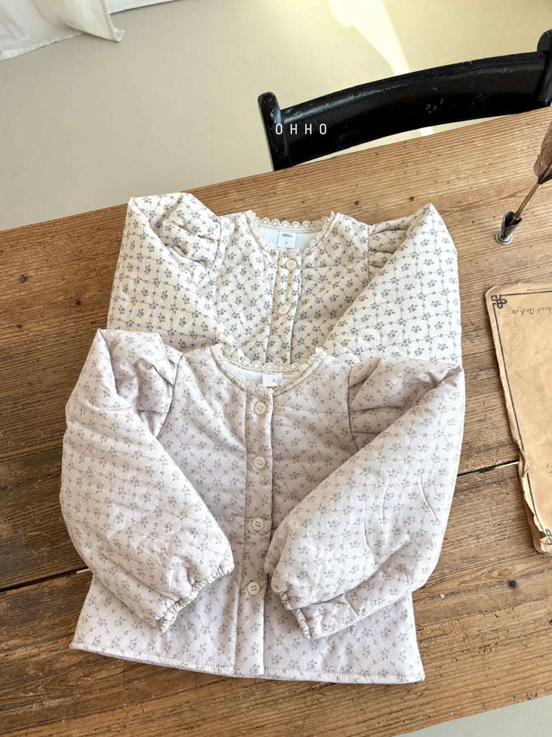 Ohho - Korean Children Fashion - #stylishchildhood - Rose Lace Padded Jacket - 10