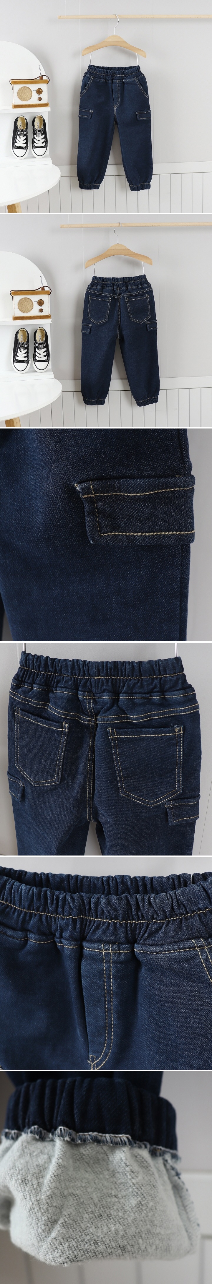 Olive denim - Korean Children Fashion - #kidsstore - Fleece Denim Jogger Pants