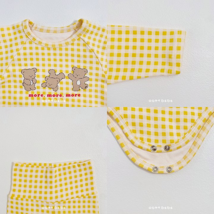 Oott Bebe - Korean Baby Fashion - #babyboutique - Check Bear Suit - 10
