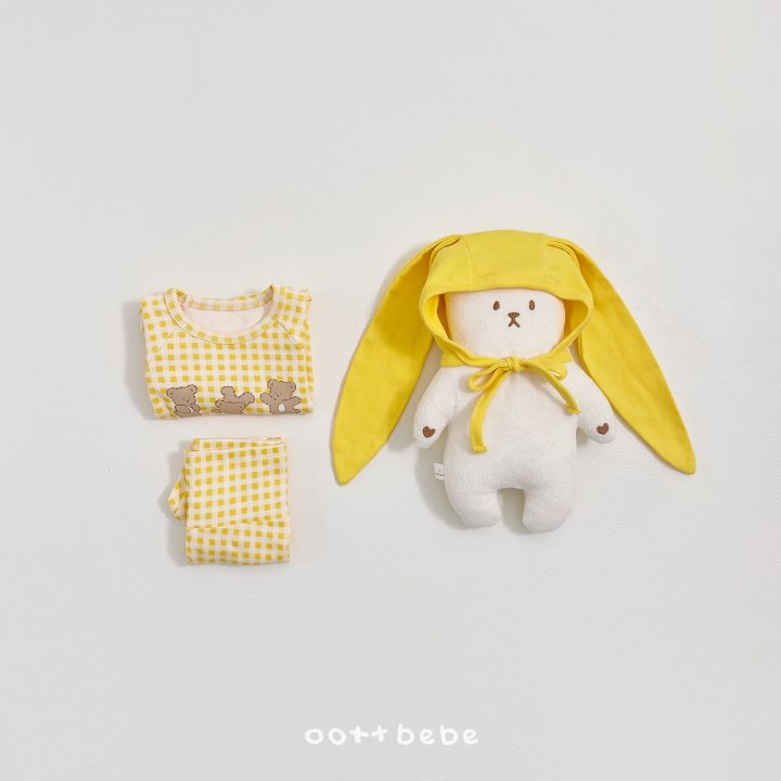 Oott Bebe - Korean Baby Fashion - #babyboutique - Check Bear Suit - 11