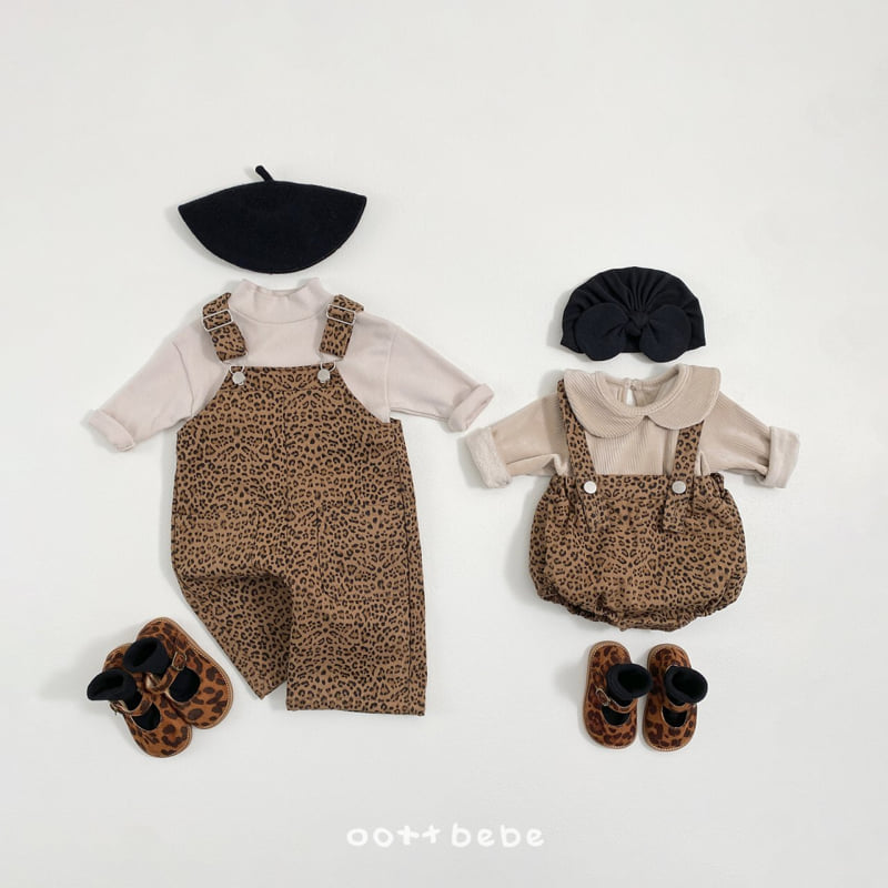 Oott Bebe - Korean Baby Fashion - #onlinebabyshop - Leopard Suspender Suit - 4