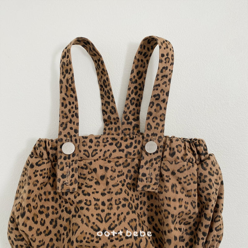 Oott Bebe - Korean Baby Fashion - #babyboutiqueclothing - Leopard Suspender Suit - 6