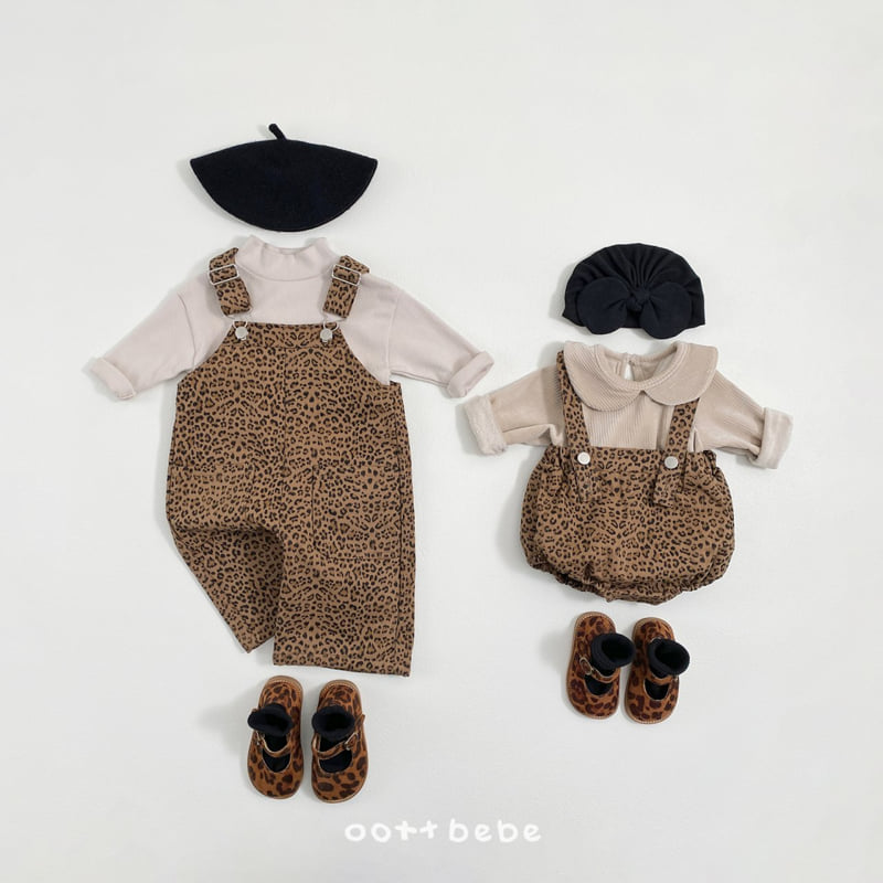 Oott Bebe - Korean Baby Fashion - #babyboutiqueclothing - Leopard Overalls - 5