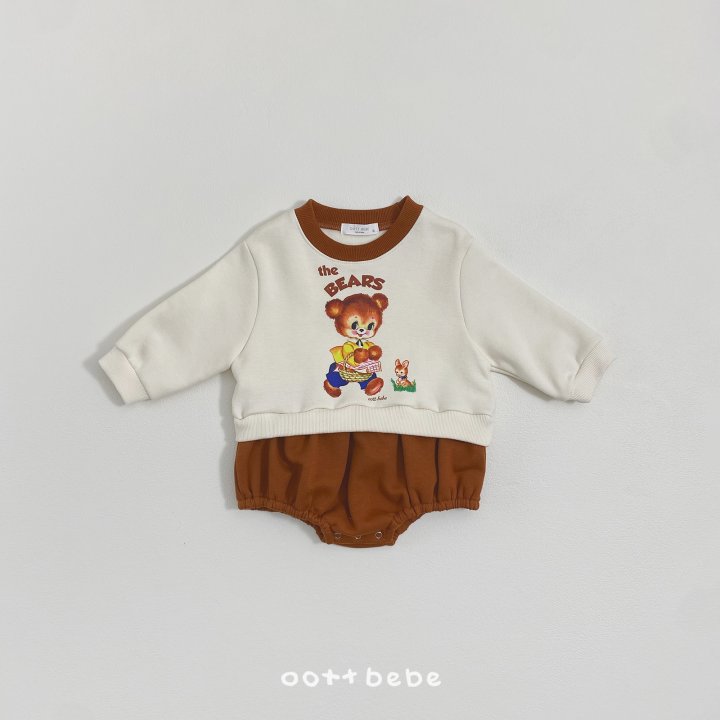 Oott Bebe - Korean Baby Fashion - #babyboutiqueclothing - Fleece Bear Bunny Sweatshirt Suit  - 4