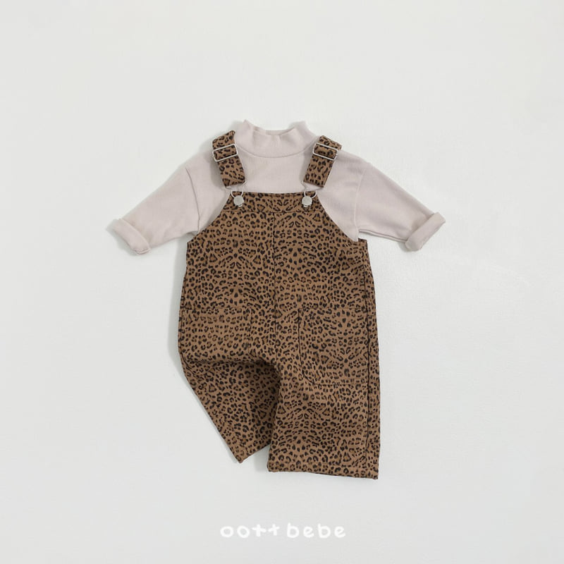Oott Bebe - Korean Baby Fashion - #babyclothing - Leopard Overalls - 6