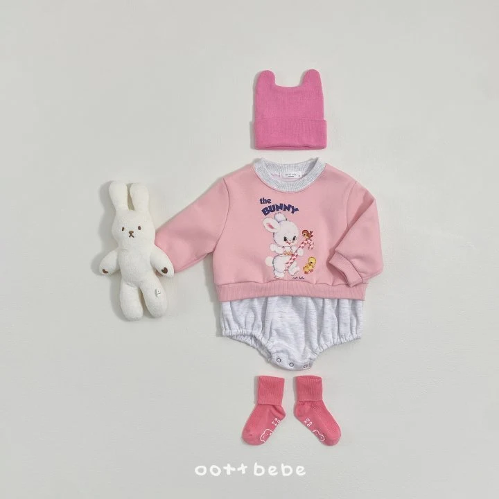 Oott Bebe - Korean Baby Fashion - #babyfever - Fleece Bear Bunny Sweatshirt Suit  - 6