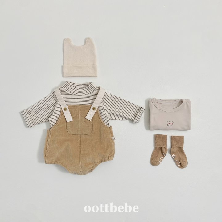 Oott Bebe - Korean Baby Fashion - #babygirlfashion - Corduroy Baby Suit - 6