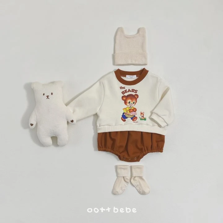 Oott Bebe - Korean Baby Fashion - #babygirlfashion - Fleece Bear Bunny Sweatshirt Suit  - 7