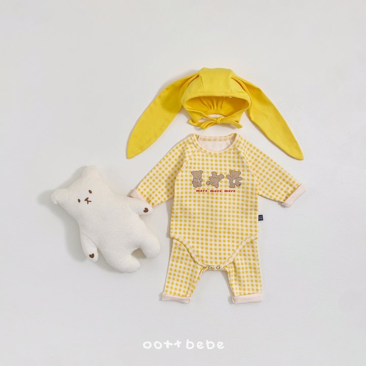 Oott Bebe - Korean Baby Fashion - #babylifestyle - Check Bear Suit - 2