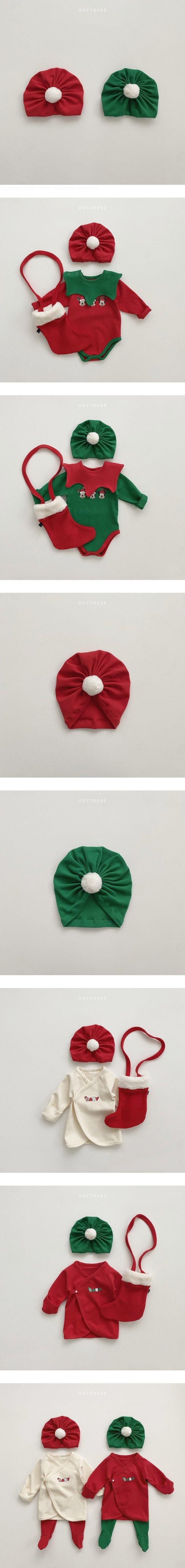 Oott Bebe - Korean Baby Fashion - #babylifestyle - Christmas Pom Turban