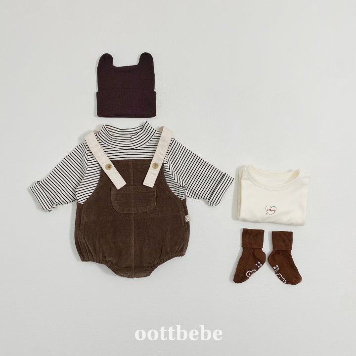 Oott Bebe - Korean Baby Fashion - #babyoninstagram - Corduroy Baby Suit - 8
