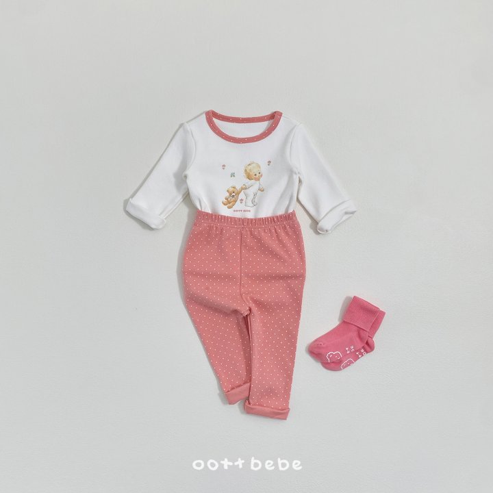Oott Bebe - Korean Baby Fashion - #babyootd - Choux Cream Baby Easywear Set - 3