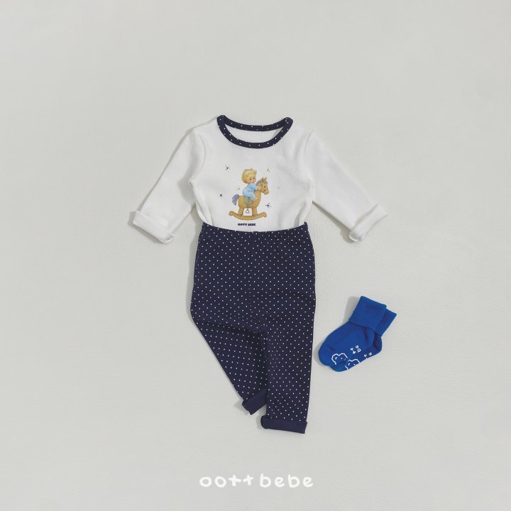 Oott Bebe - Korean Baby Fashion - #babyootd - Choux Cream Baby Easywear Set - 4
