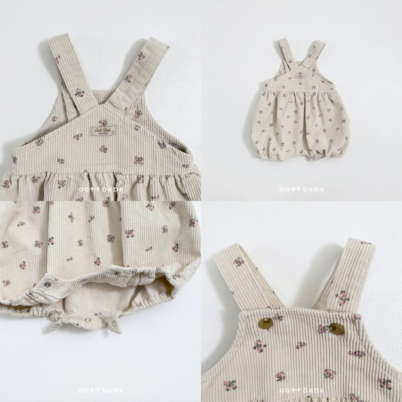 Oott Bebe - Korean Baby Fashion - #babyoutfit - Rose Corduroy Suit - 4