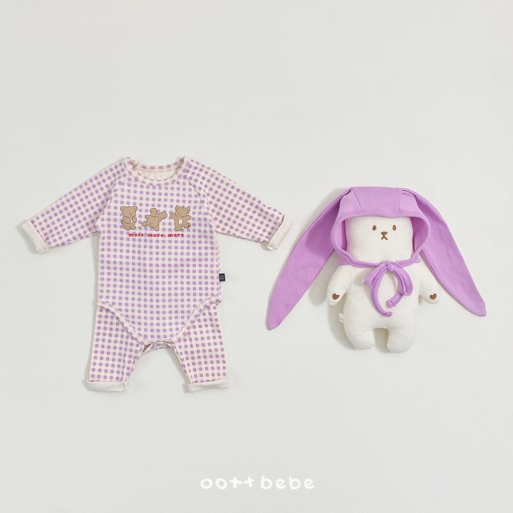 Oott Bebe - Korean Baby Fashion - #babywear - Check Bear Suit - 7