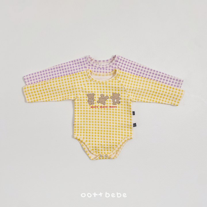Oott Bebe - Korean Baby Fashion - #onlinebabyboutique - Check Bear Suit - 8
