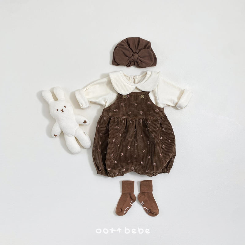 Oott Bebe - Korean Baby Fashion - #onlinebabyboutique - Rose Corduroy Suit - 6