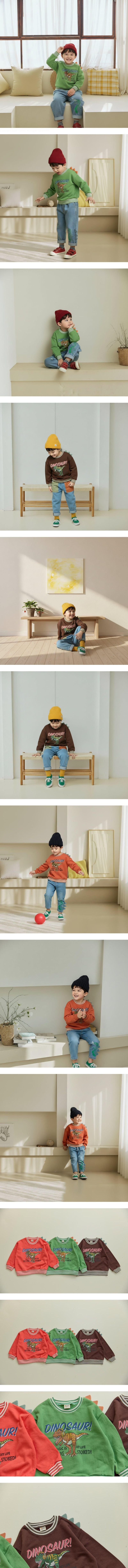 Orange Mom - Korean Children Fashion - #childofig - Horn Dino Sweatshirt