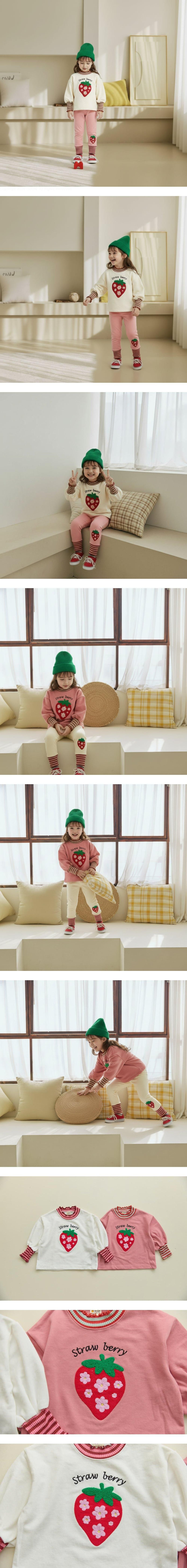 Orange Mom - Korean Children Fashion - #childrensboutique - Boucle Strawberry Tee