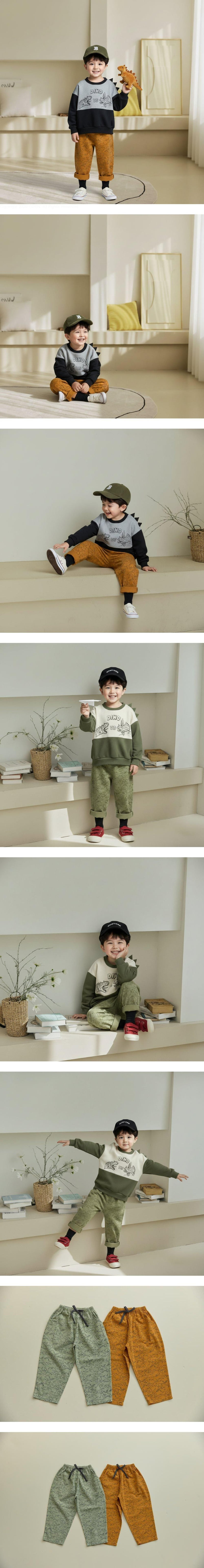 Orange Mom - Korean Children Fashion - #designkidswear - Dino Print Pants