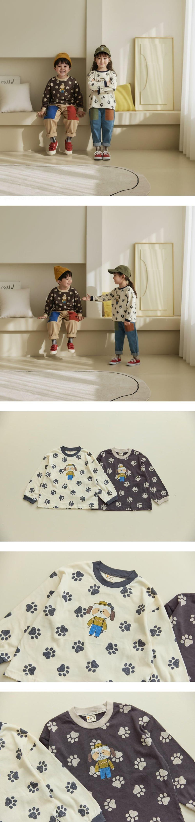 Orange Mom - Korean Children Fashion - #kidsshorts - Paw Tee