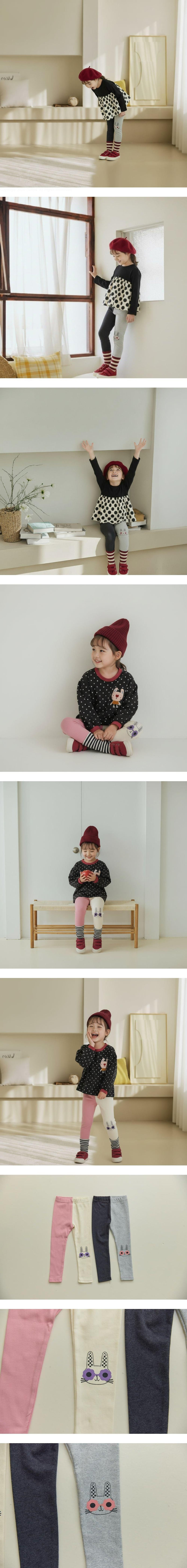 Orange Mom - Korean Children Fashion - #littlefashionista - Glasses Rabbit Leggings