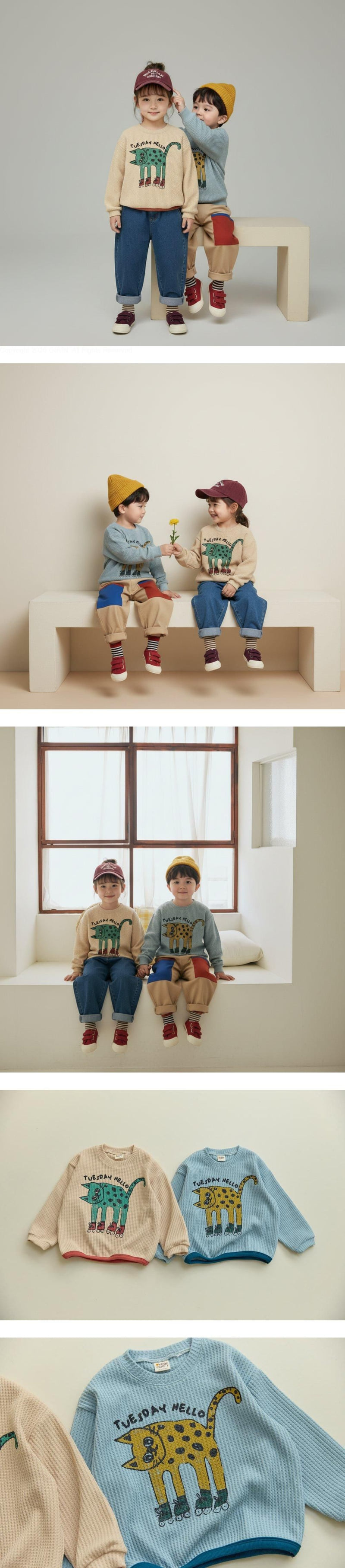 Orange Mom - Korean Children Fashion - #littlefashionista - Roller Cat Tee