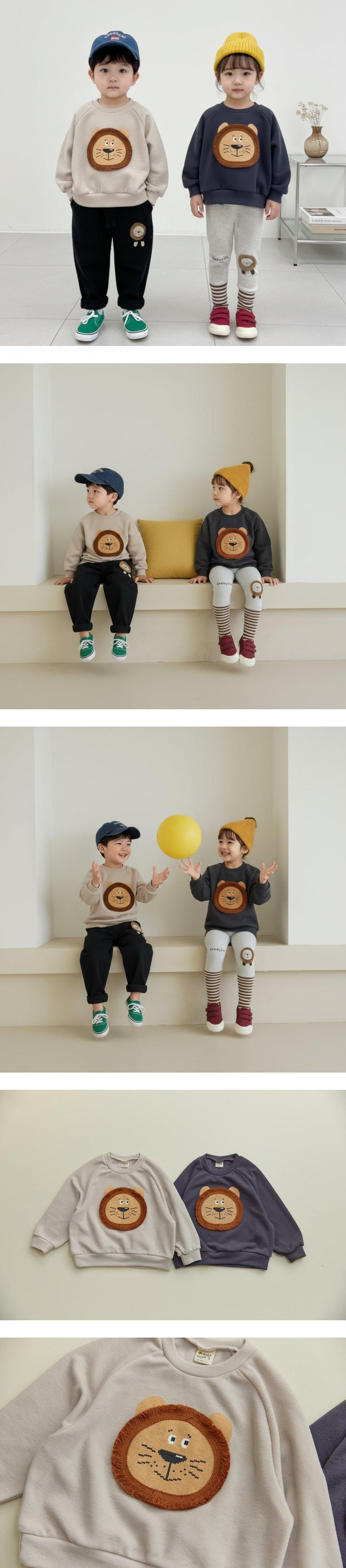 Orange Mom - Korean Children Fashion - #magicofchildhood - Knit Lion Raglan Tee