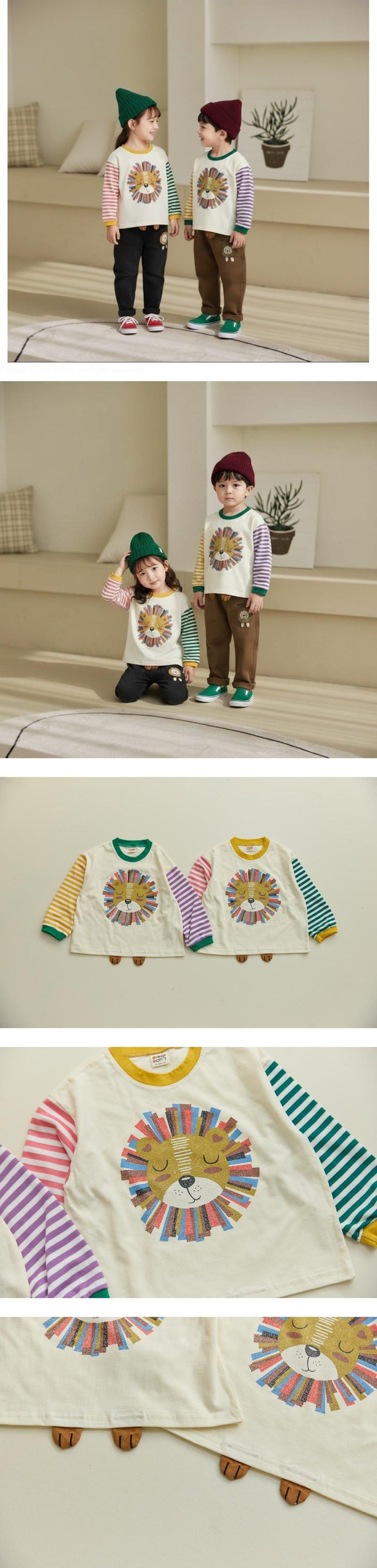 Orange Mom - Korean Children Fashion - #stylishchildhood - 3D Raglan Lion Tee