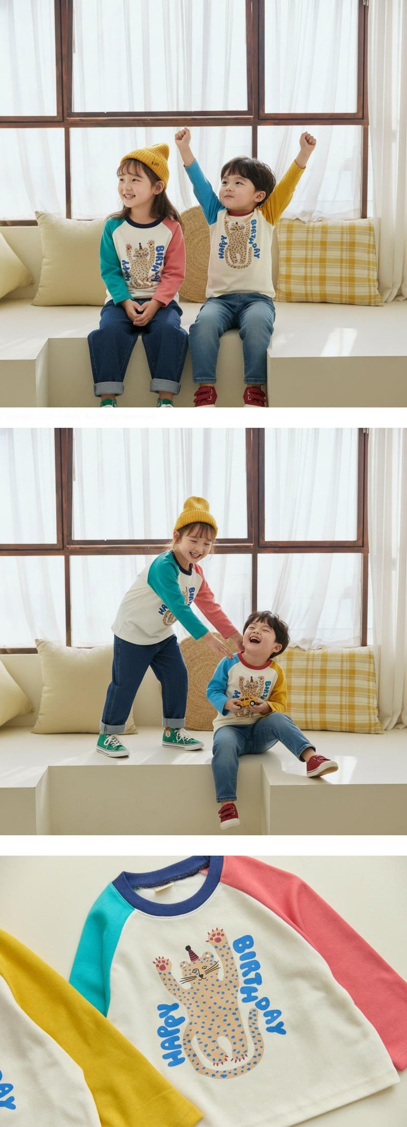 Orange Mom - Korean Children Fashion - #toddlerclothing - Happy Raglan Tee