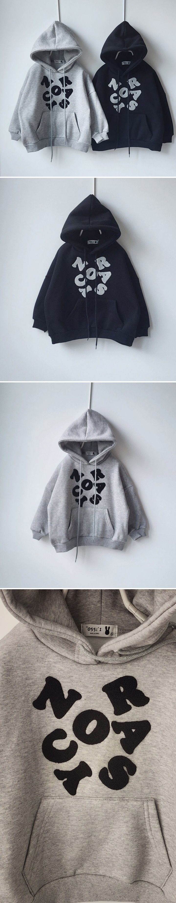 Ossi'i - Korean Children Fashion - #kidsshorts - Embroidery Hoodie