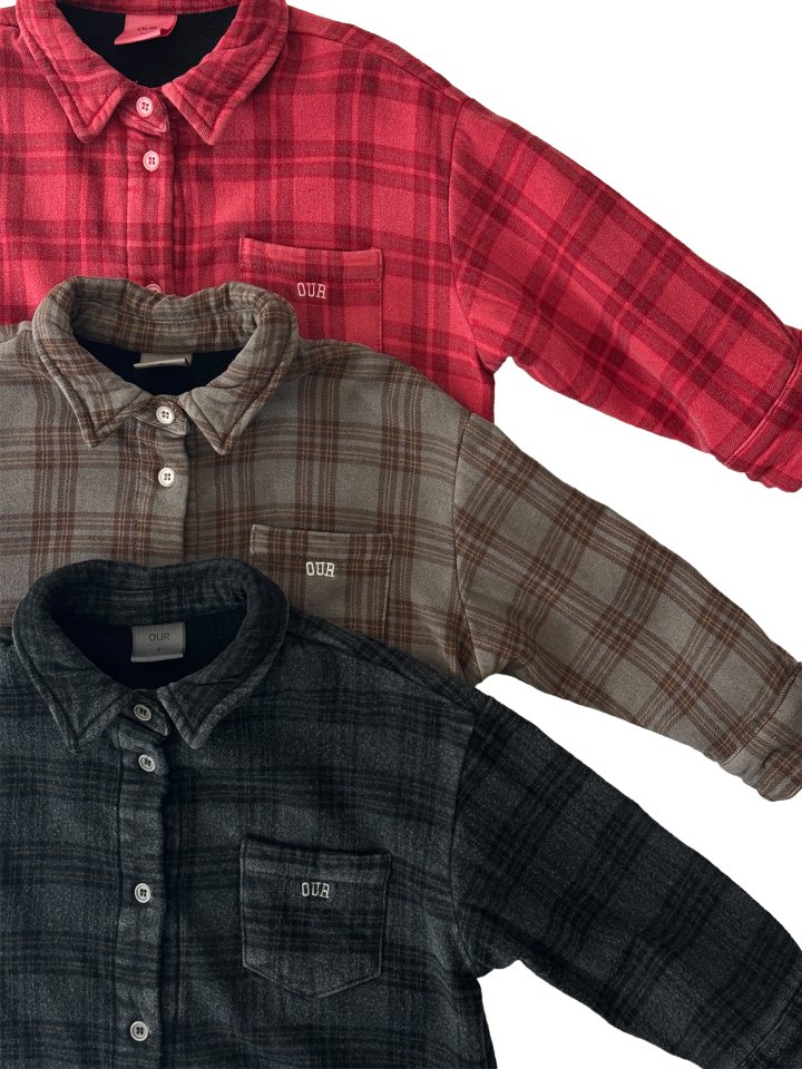 Our - Korean Children Fashion - #childofig - Fleece Dyed Check Shirt - 3