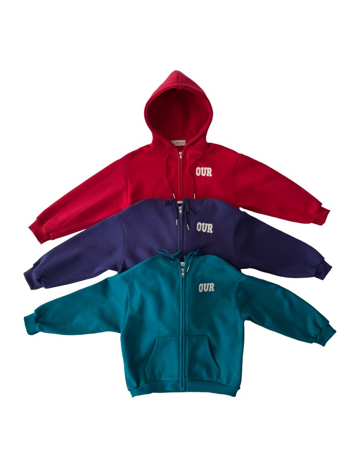 Our - Korean Children Fashion - #childrensboutique - Boucle Logo Hood Zip-Up