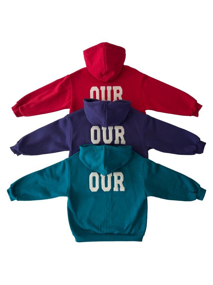 Our - Korean Children Fashion - #kidsshorts - Boucle Logo Hood Zip-Up - 5