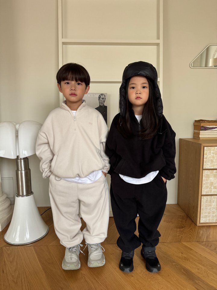 Our - Korean Children Fashion - #kidsstore - Half Zip-Up Fleece Top Bottom Set (Kids) - 6