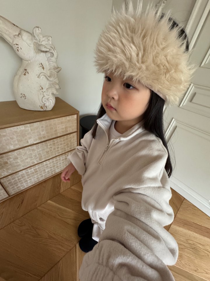 Our - Korean Children Fashion - #kidsstore - Half Zip-Up Fleece Top Bottom Set (Junior) - 5