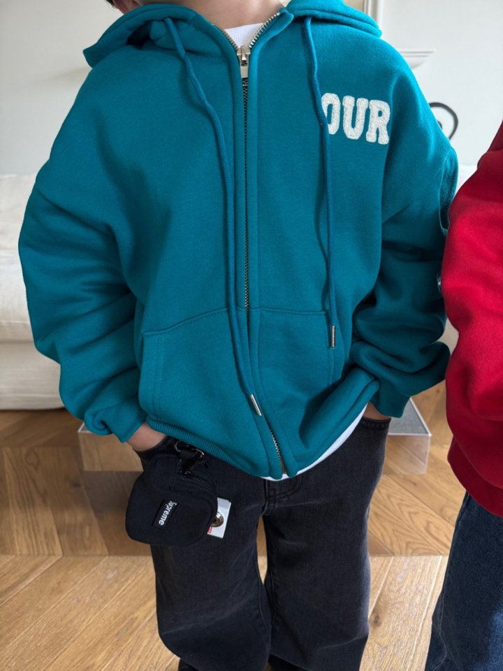 Our - Korean Children Fashion - #kidzfashiontrend - Boucle Logo Hood Zip-Up - 7